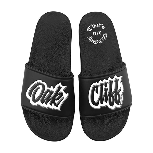 Oak Cliff Slides (Black) – Thats My Hood Co. LLC